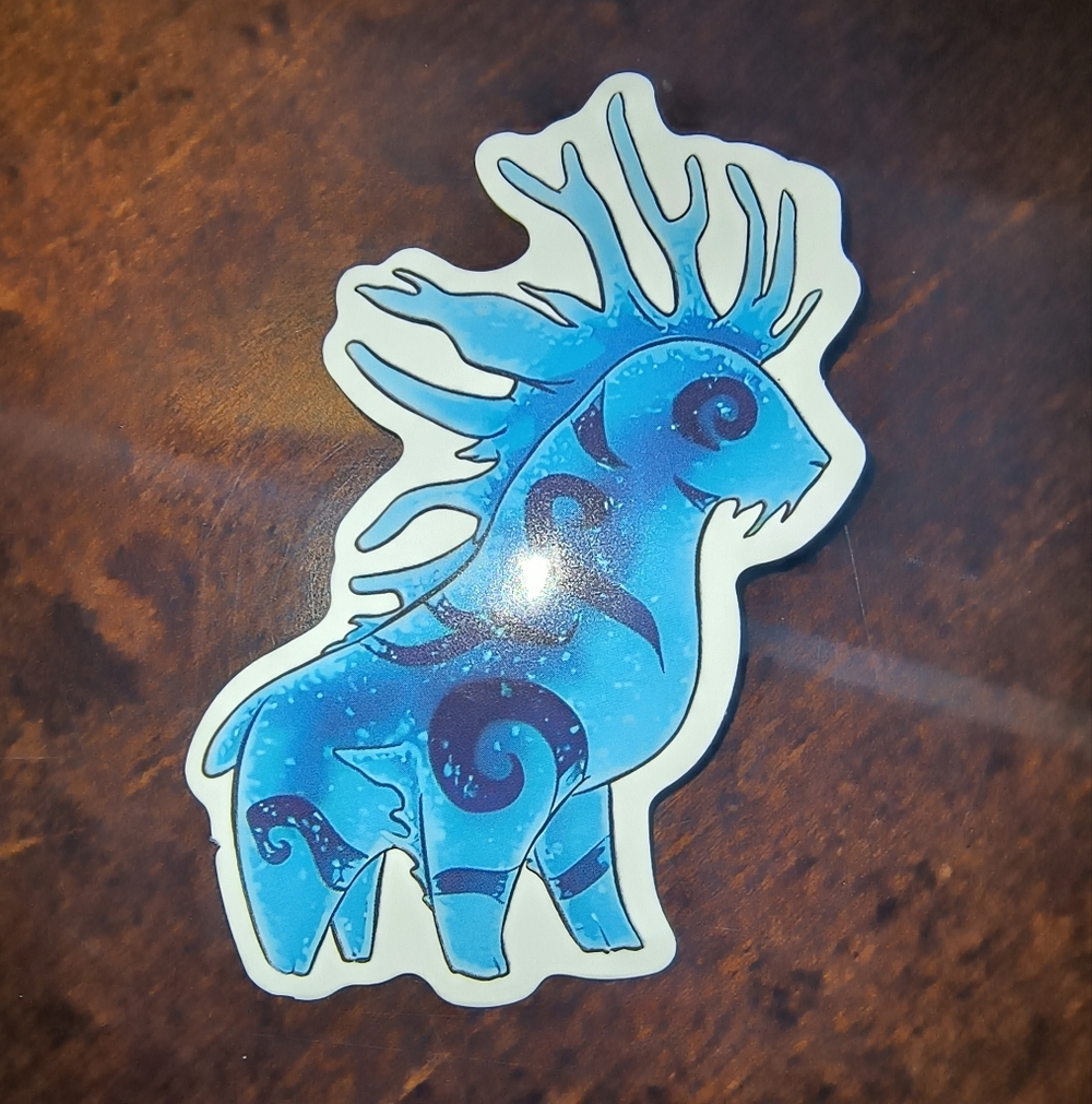 Blue Mythic Deer Vinyl Sticker - Women's Accessories Studio Ghibli